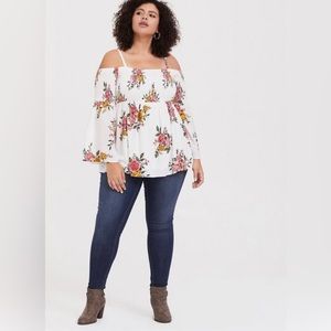 Torrid Challis Cold Shoulder Blouse, Used | Size (L/12)